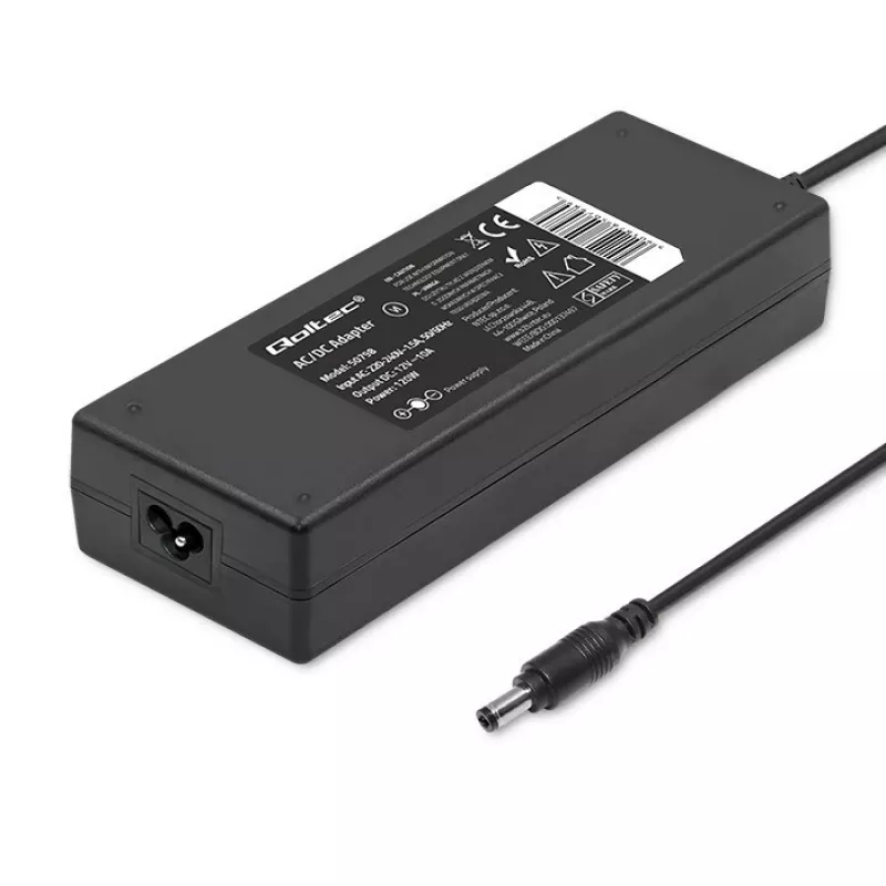 Qoltec 120W Zasilacz sieciowy | 12V | 10A | 5.5*2.5 | + kabel zasilający