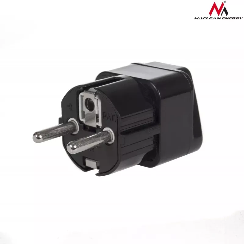 Adapter wtyczki zasilającej Maclean MCE155 NEMA 5-15P Type E FR Czarny