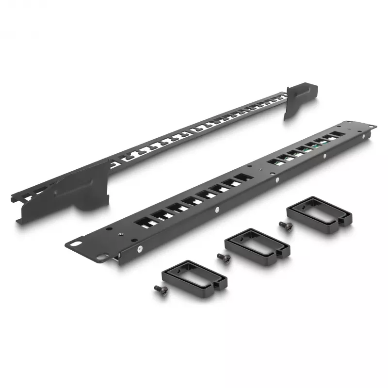 DeLOCK 19-calowy Keystone Patch Panel 16 portów 1U czarny