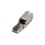 Digitus wtyk montażowy CAT 6A zagięty STP z osłoną przeciwpyłową RJ-45, żeński, srebrny