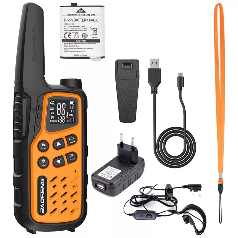Walkie-Talkie Baofeng BF-T25E Pomarańczowy, 2 sztuki