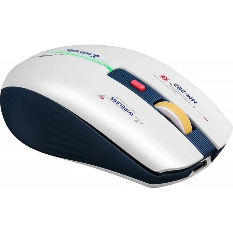 Bezprzewodowa mysz gamingowa DEFENDER MM-282 RF — symetryczna, optyczna 1800 DPI, 5 przycisków, USB, zasilana bateriami