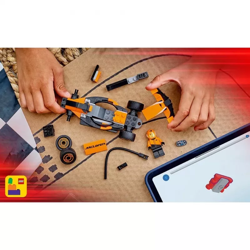 LEGO City F1 Racer McLaren Racing Car 60442 — zestaw konstrukcyjny, 86 elementów, 1 minifigurka, wiek 6+