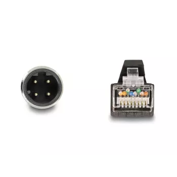 Kabel sieciowy DeLOCK M12 Kabel D-kodowany 4-pinowy męski na RJ45 męski PUR (TPU) 5m