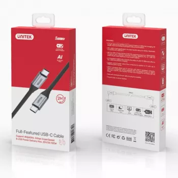 Kabel USB UNITEK C14091ABK USB 3.2 Gen 2 2m USB C Czarny