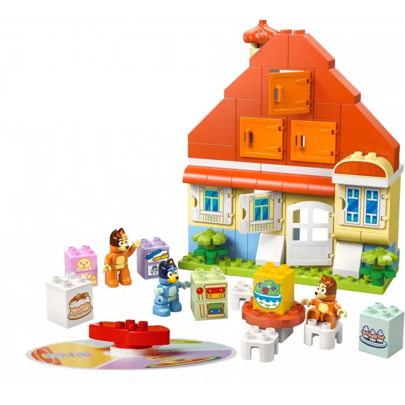 Klocki LEGO Bluey Dom Rodzinny z grą memory 10459 — 83 elementy, 3 minifigurki, wiek 3+