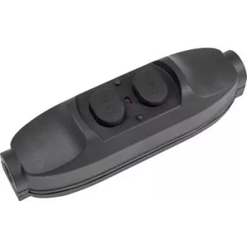 Przełącznik pośredni AS Schwabe z PRCD 230 V czarny IP55 model 45223