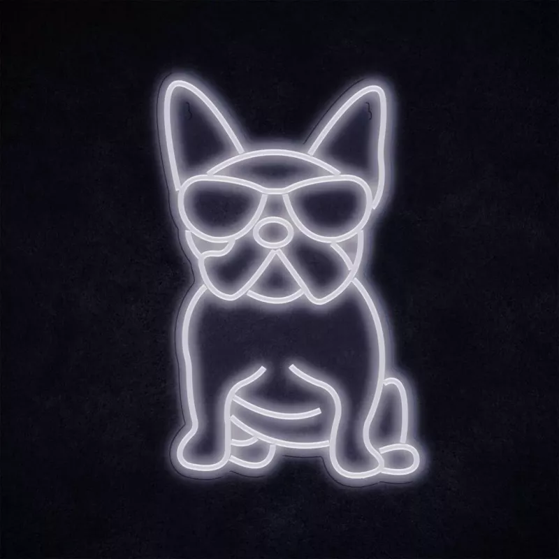 Neon MANTA Manta SNL66WH French Bulldog biały — dekoracyjny neon LED w kształcie buldoga francuskiego