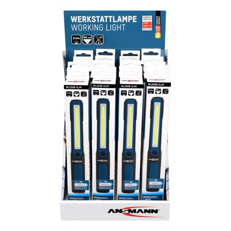 Latarka ręczna Ansmann WL250B Czarno-Niebieska COB LED 3W 215lm