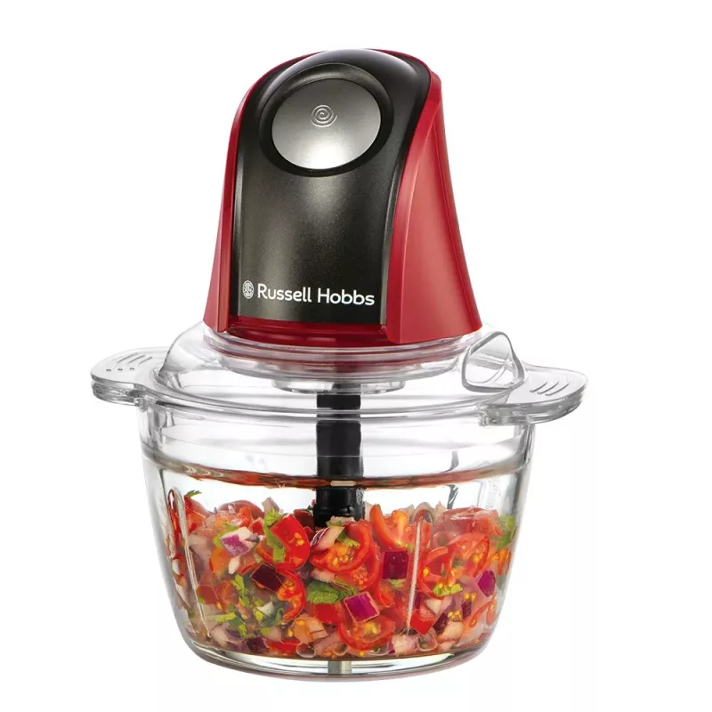 Russell Hobbs 27130-56 elektryczny siekacz do żywności 0,5 l 200 W Czarny, Czerwony, Przezroczysty