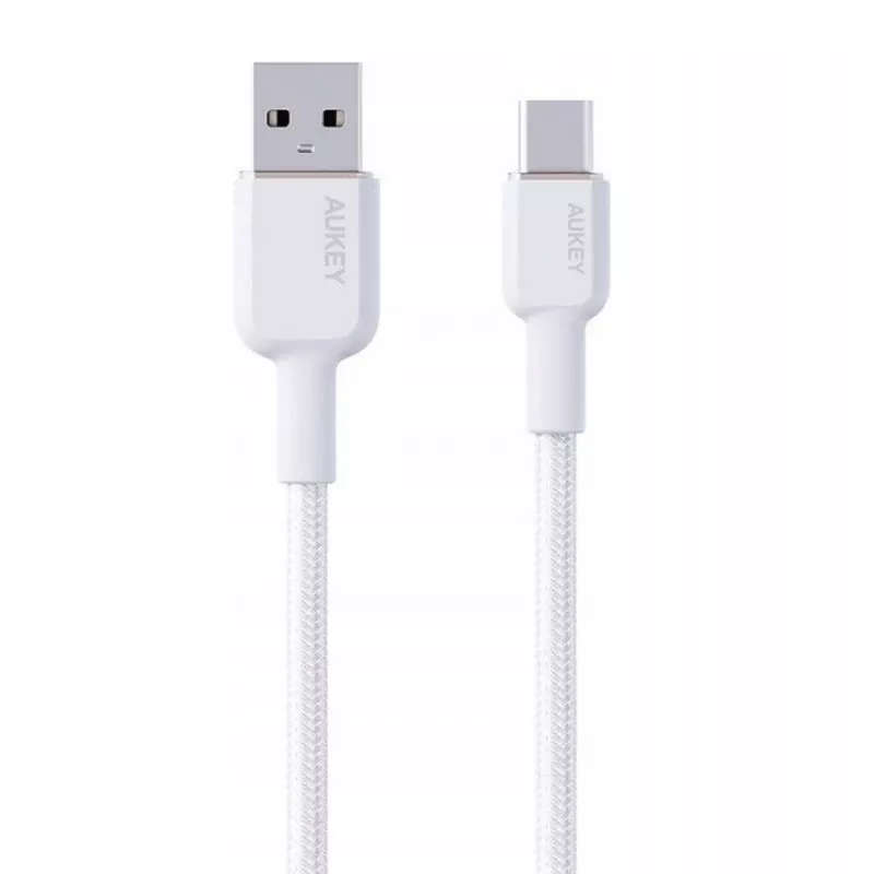 AUKEY CB-NAC1 Biały kabel nylonowy USB C - USB A