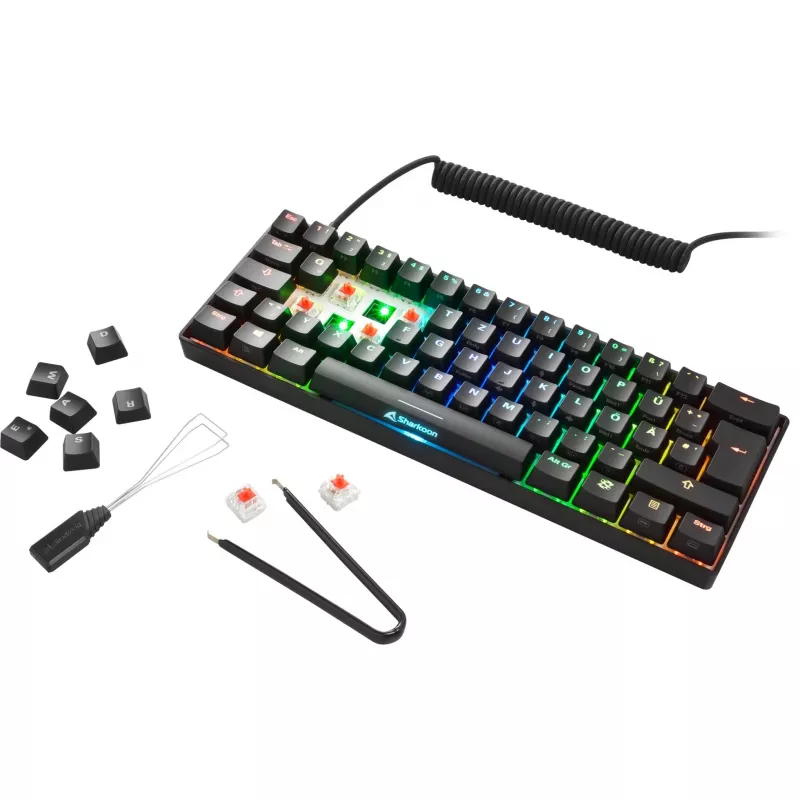 Sharkoon SGK50 S4 Gaming klawiatura USB AZERTY French Czarny 60% RGB LED