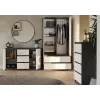 Komoda 2 drzwi 3 szuflady top e shop M-MP-K-MAL-2D3S-ANTBIA — rama antracytowa, białe drzwi, 1200×750×400 mm