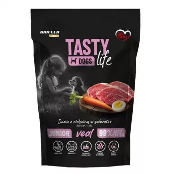 BIOFEED Tasty Dogs Life Junior Veal - mokra karma dla psów - 500g