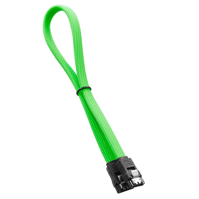 CableMod ModMesh – Kabel SATA – Serial ATA 150/300/600 – SATA (W) do SATA (W) – 60 cm – jasnozielony (CM-CAB-SATA-N60KLG-R)