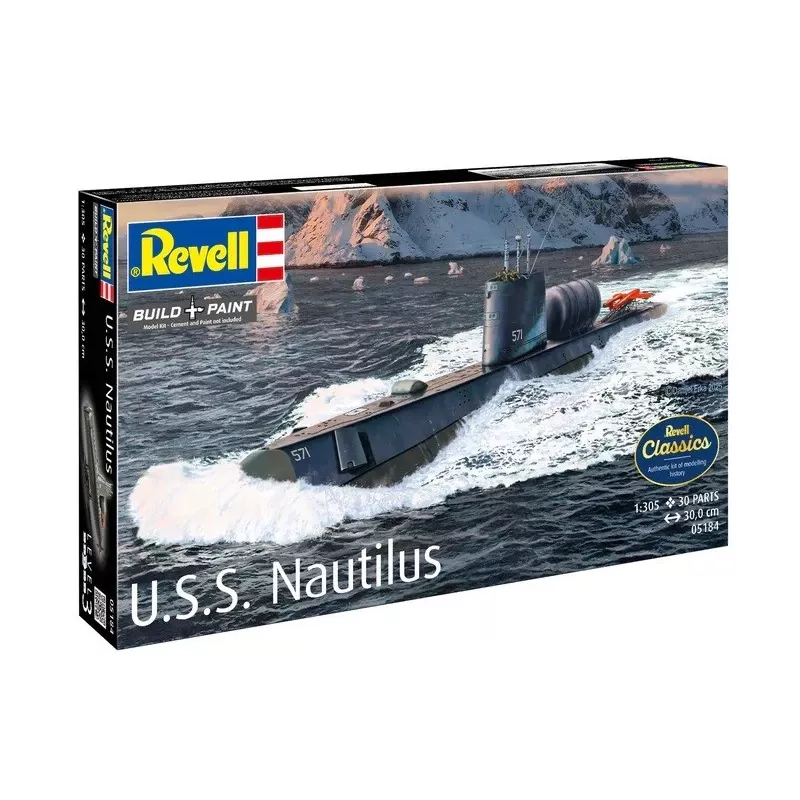 Plastikowy model statku REVELL U.S.S. Nautilus skala 1:305, zestaw 05184