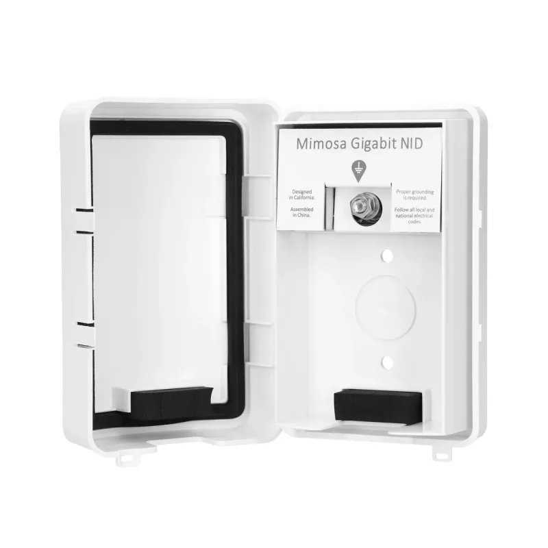 Interfejs zewnętrzny, odgromnik z uziemieniem Mimosa NID, 2x RJ-45, Gigabit, IP54