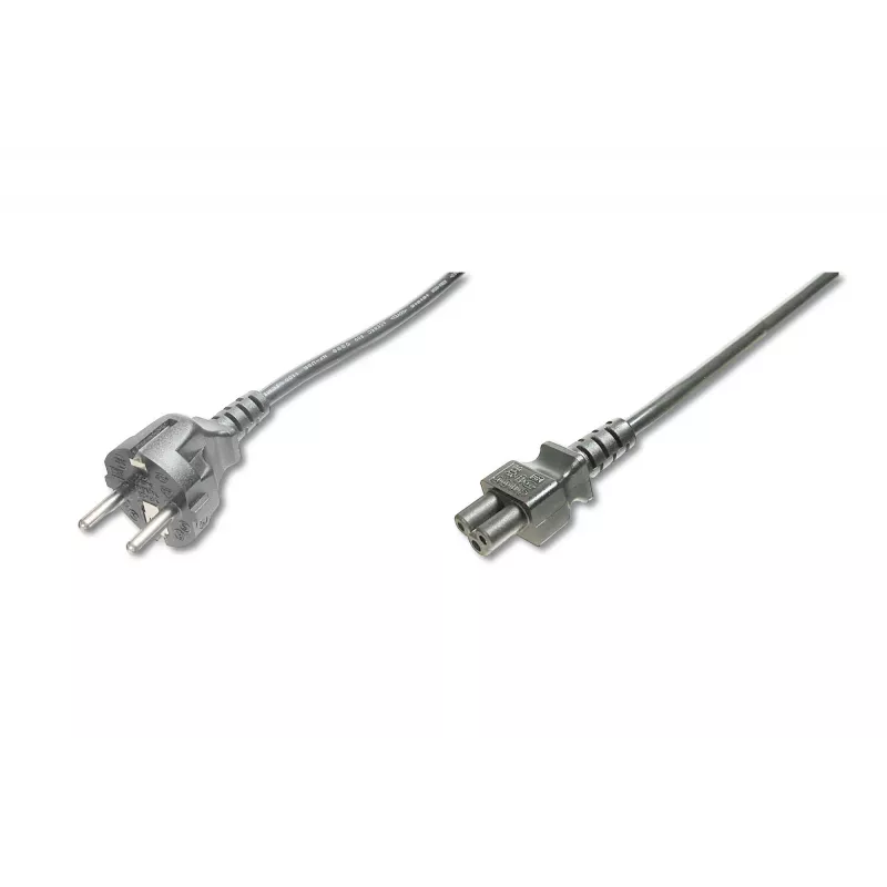 Assmann Kabel zasilający. Schuko - C5 M/F. 1,2 m. H05VV-F3G 0,75 mm². czarny (AK-440115-012-S)