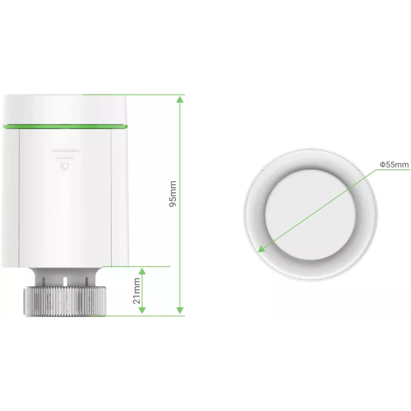 Indoor rotary LED sensor EZVIZ T55 — biały plastik, bateria AA, Ø 5,5 cm, wysokość 95 mm