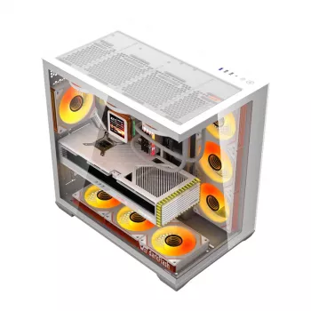 Obudowa komputerowa Darkflash C280 (biała) z 7 wentylatorami