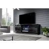Szafka RTV cama meble QIU 160 — MDF czarny połysk, 1600×420×570 mm