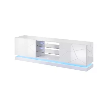Cama szafka TV QIU 200 MDF biały połysk/biały połysk