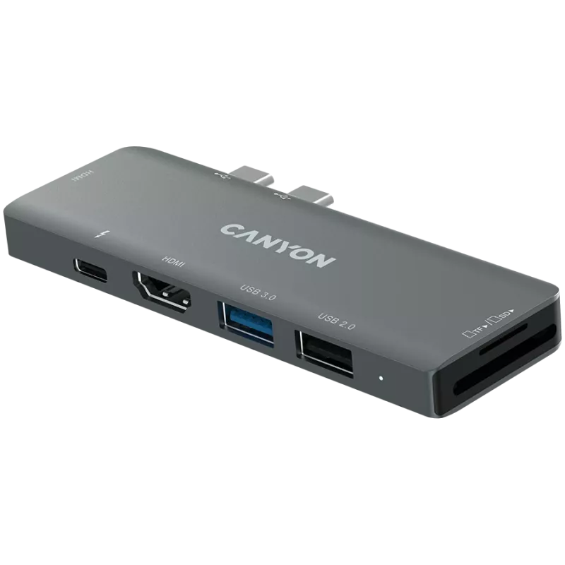 Canyon DS-5 USB 2.0 Type-C Szary Czytnik Kart SD 60 Hz