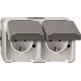 Gniazdo natynkowe Merten MEG2321-8029 CEE 7/3 szare, IP44, 250 V, 16 A, 143×57×83 mm