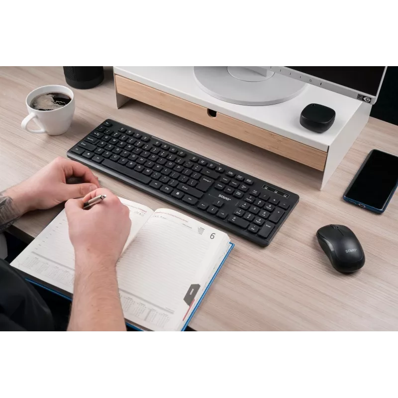 Klawiatura Savio KB-02 do domu/biura USB QWERTY Czarna