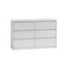 Komoda top e shop K120 BIEL 2X3, 6 szuflad, biała, 750×400×1200 mm, płyta wiórowa