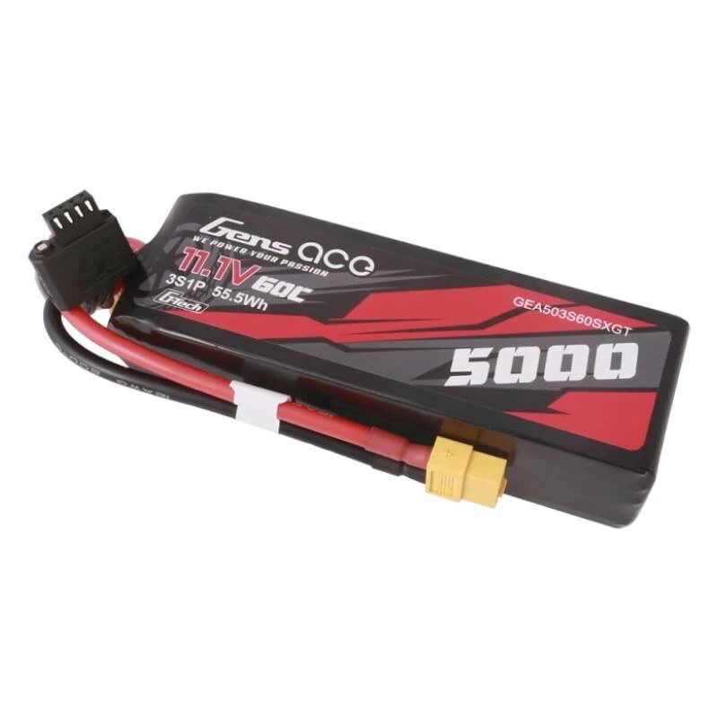 Gens ace G-Tech 5000mAh 11.1V 60C 3S1P Short-Size Lipo z wtykiem XT60