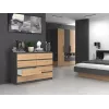 Komoda Top e shop M8 140 ANT/ART — 8 szuflad, Antracyt/Dąb, 1380×400×970 mm, Płyta wiórowa