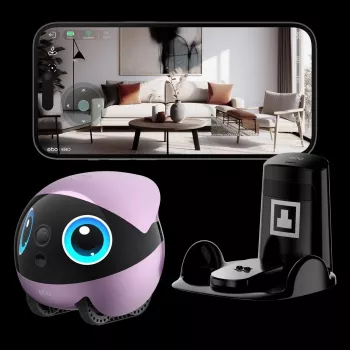 EnaBot Ebo Air 2 Plus Domowy mobilny robot monitorujący z kamerą AI, fioletowy