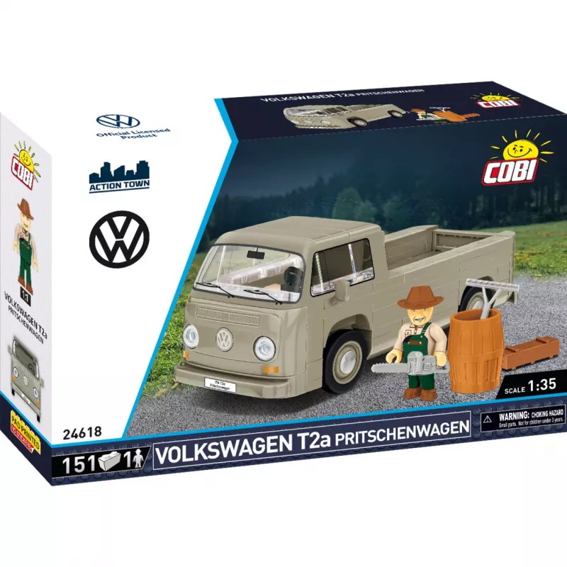 Cobi model kit Volkswagen T2a flatbed truck 1:35 scale szary