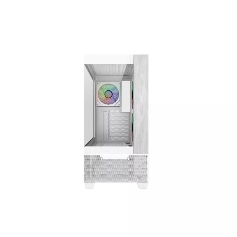 Cooler Master E690-WHNN-S00 Elite 690 WOOD Biały, 270° pełny widok, hartowane szkło, bezszwowe fazowanie