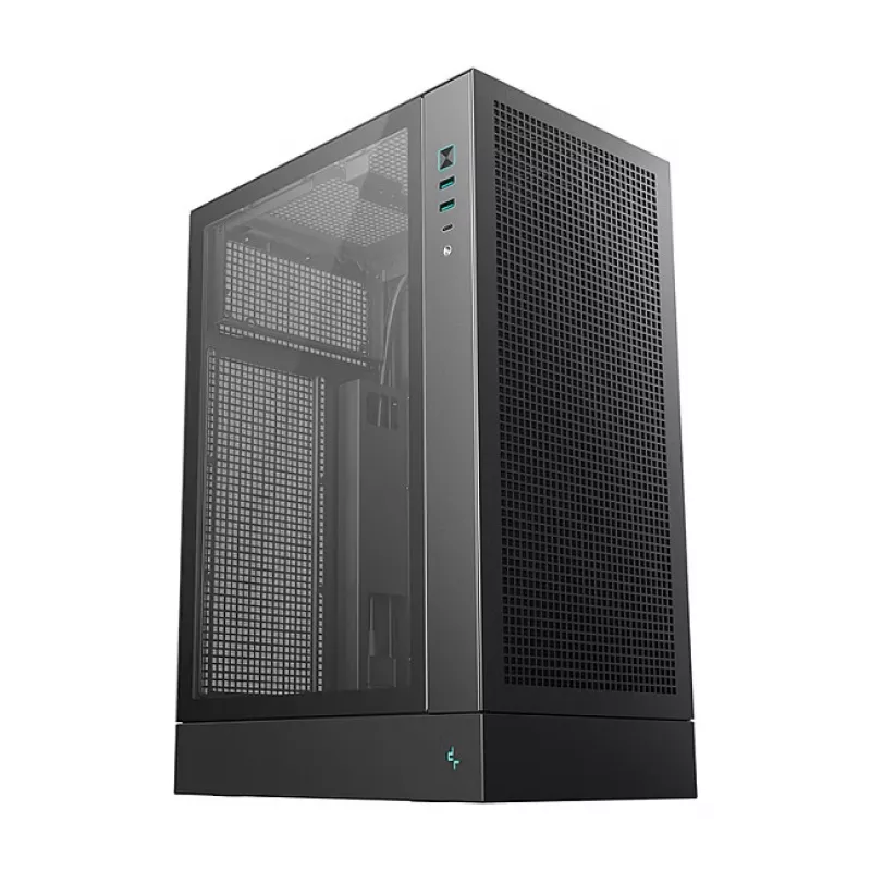 Obudowa PC DeepCool CH170 PLUS Tower Czarny — micro-ATX/mini-ITX, szkło hartowane, USB-C, zasilacz u góry