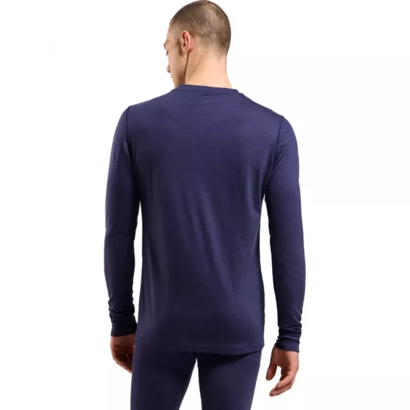Odlo BL TOP crew neck l/s MERINO 200 koszulka termoaktywna z długim rękawem, rozmiar M, niebieska