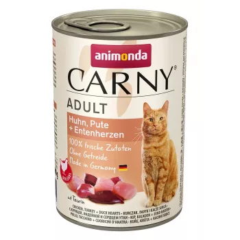 ANIMONDA Carny Adult Chicken, turkey, duck hearts - mokra karma dla kota - 400g