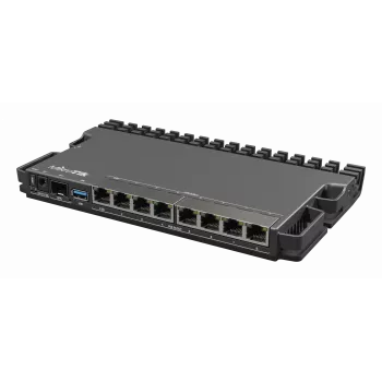 Router przewodowy MikroTik RB5009UPR+S+IN — 8x portów RJ-45 PoE, 2,5GbE, slot SFP+, RouterOS