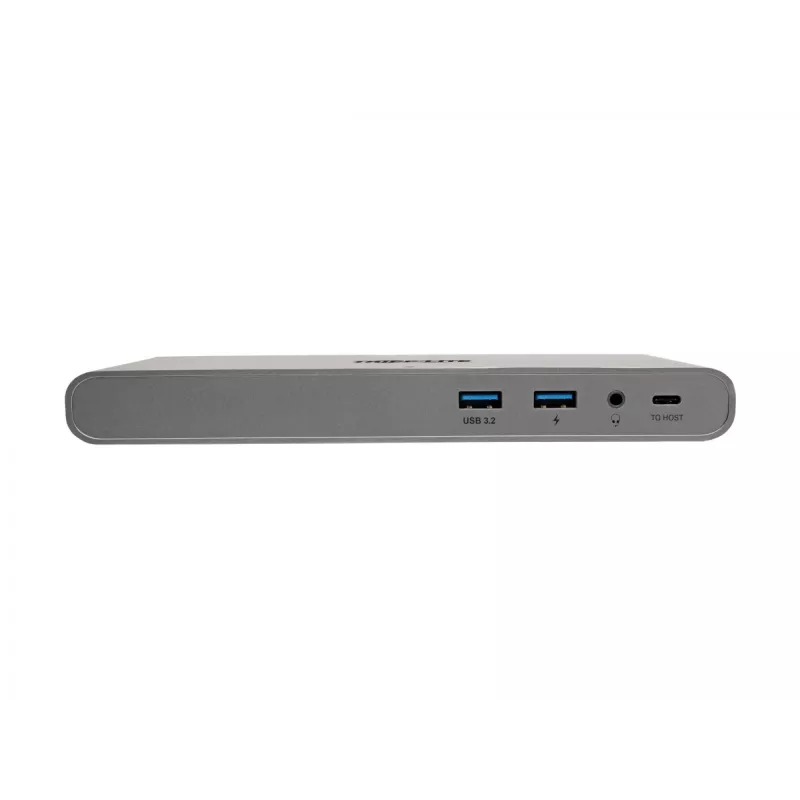 Stacja dokująca Eaton Tripp Lite USB-C, potrójny wyświetlacz - 4K HDMI/DisplayPort, VGA, USB 3.2 Gen 1, hub USB-A/USB-C, GbE, ładowanie 100W PD, międzynarodowe kable zasilające