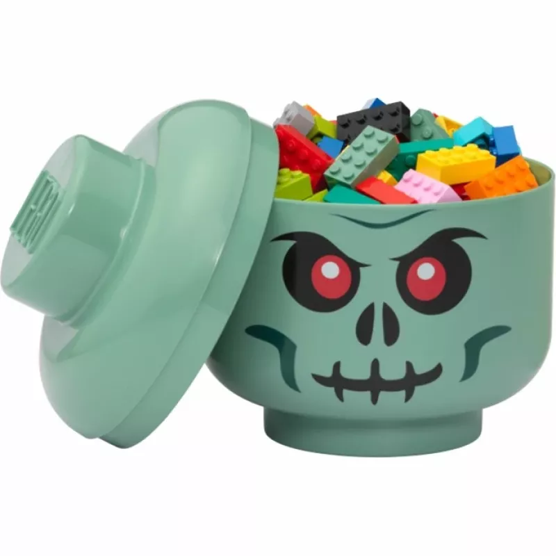 Pojemnik do przechowywania Room Copenhagen LEGO Head Skeleton mały, zielony/czarny
