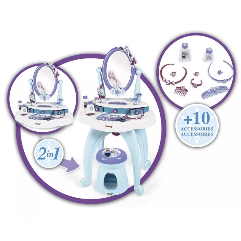 Smoby Frozen 2 w 1 Fryzjer Niebieski Fioletowy od 3 do 6 lat