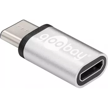 Wentronic Goobay USB-C™ Adapter - USB 2.0 Micro-B-Buchse, Silber - zum Verbinden eines USB-C™ Gerätes mit einem USB 2.0 Micro-B Kabel (56636)