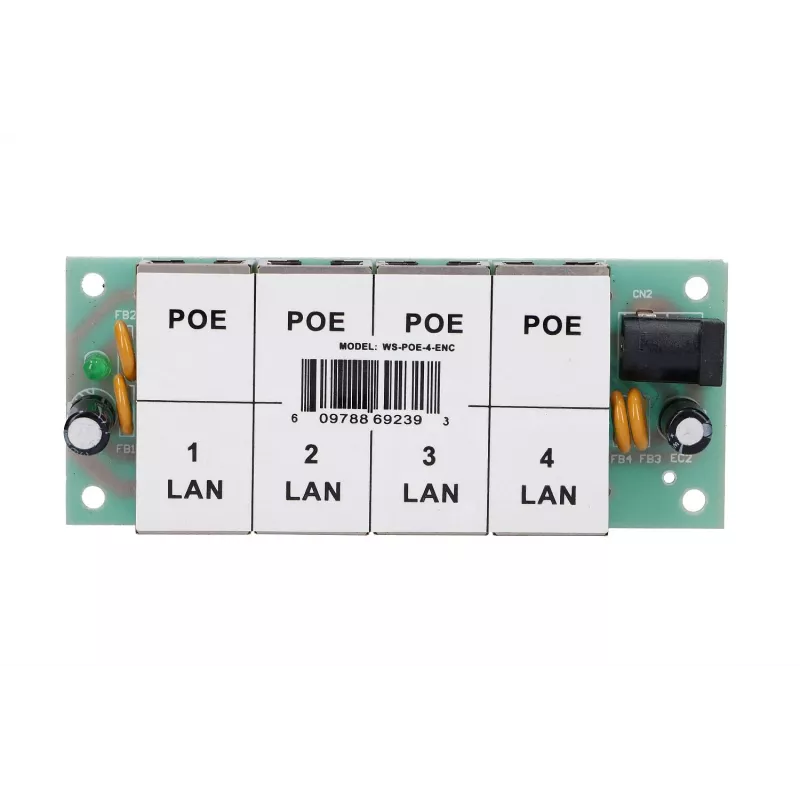 Iniektor PoE Extralink 4-portowy 4x 100Mb/s RJ45, Fast Ethernet, 48 V, bez obudowy