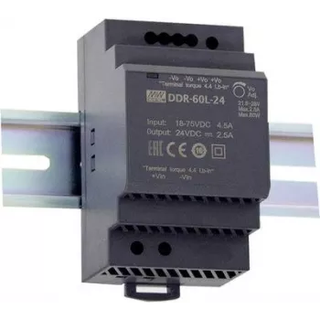 Power Adapter MEAN WELL DDR-60L-12 60W Input 18-75V Output 12V