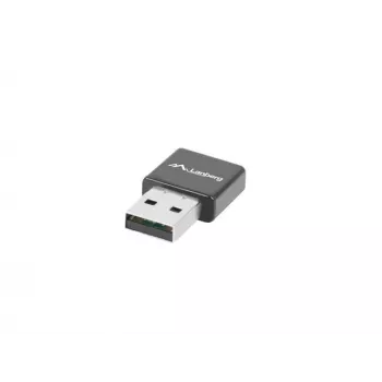 Bezprzewodowa karta sieciowa USB LANBERG NC-0300-WI, 2 anteny wewnętrzne 2 dBi, USB 2.0, do 2400 Mbit/s, czarna