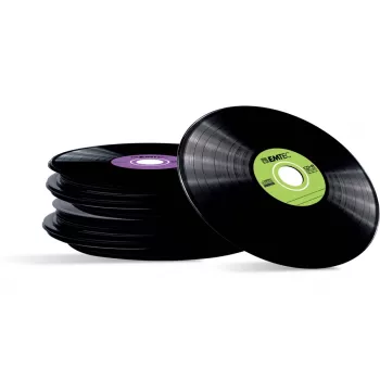 EMTEC Vinyl Look - 10 x CD-R - 700 MB (80 Min) 52x - Niebieski, Żółty, Liliowy, Zielony, Różowy - Slim Jewel Case