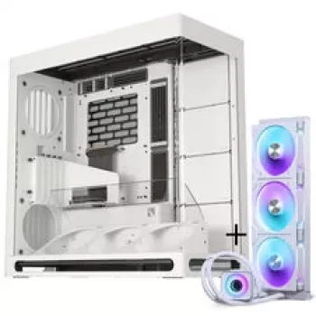 Obudowa PC HAVN HS 420 VGPU + chłodzenie cieczą AiO PHANTEKS Glacier One 420D30 X2 DRGB – 420 mm, biała
