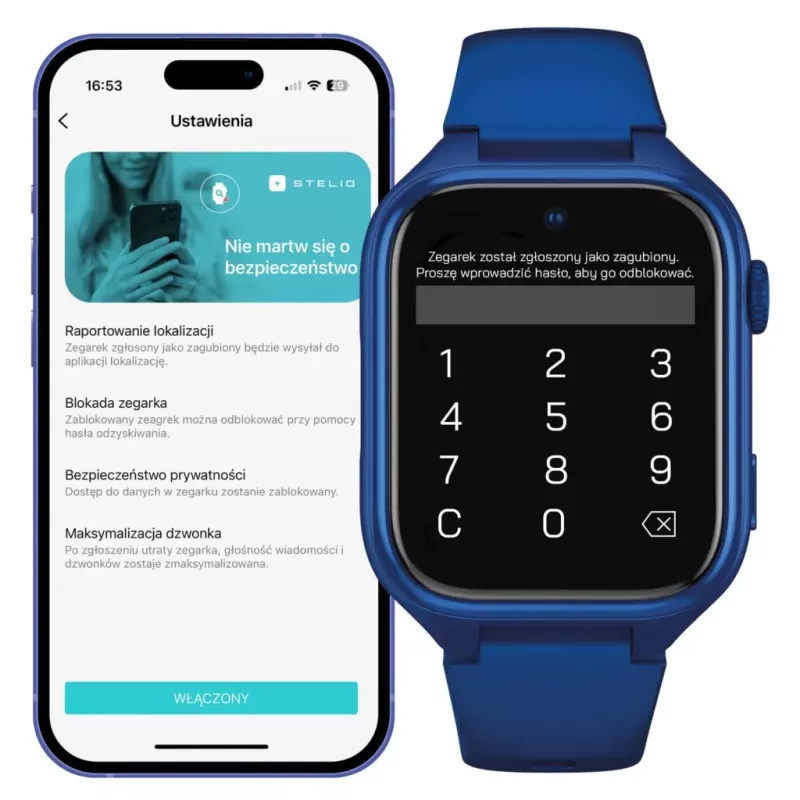 Smartwatch Stelio Junior Pro AI 4G ST-SWJ102-NB — granatowy, łączność 4G