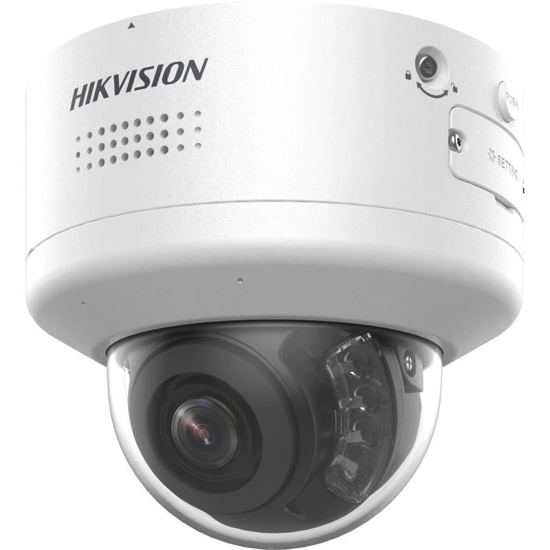 Kopułkowa kamera IP Hikvision DS-2CD2787G2H-LIPTRZS2U/SL — 8MP 3840×2160, obiektyw motorowy 2.8–12 mm, wewnątrz/na zewnątrz, montaż sufitowy/ścienny, biały